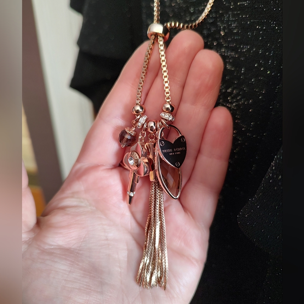 Henri Bendel Rose Gold Charm Necklance